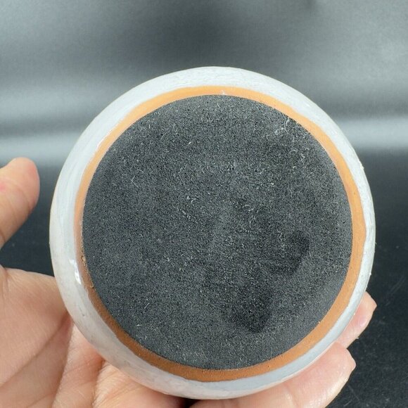 Vintage Hand Made RedWare Pottery Bud Vase Vessel White Glaze Folk Art Decor - Picture 5 of 11